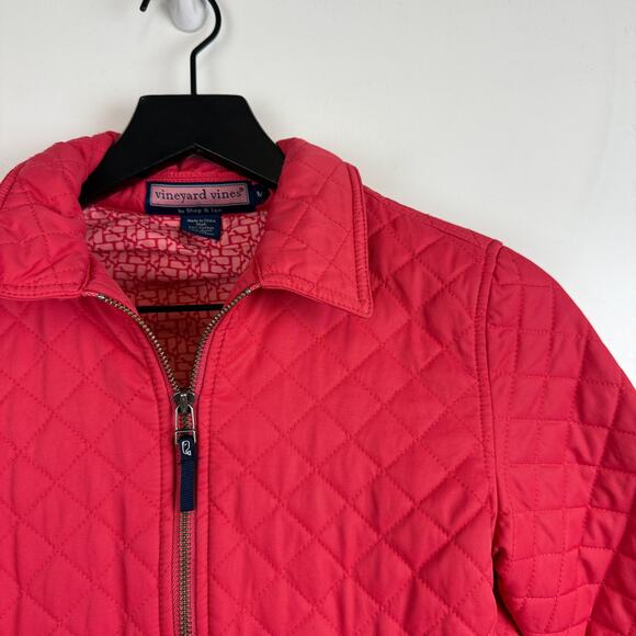 Vineyard Vines Pink Quilted Jacket Womens Cotton Nylon - M - Picture 3 of 8